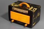 Intensely Swirled General Electric L-574 Catalin Radio in Dark Green + Yellow